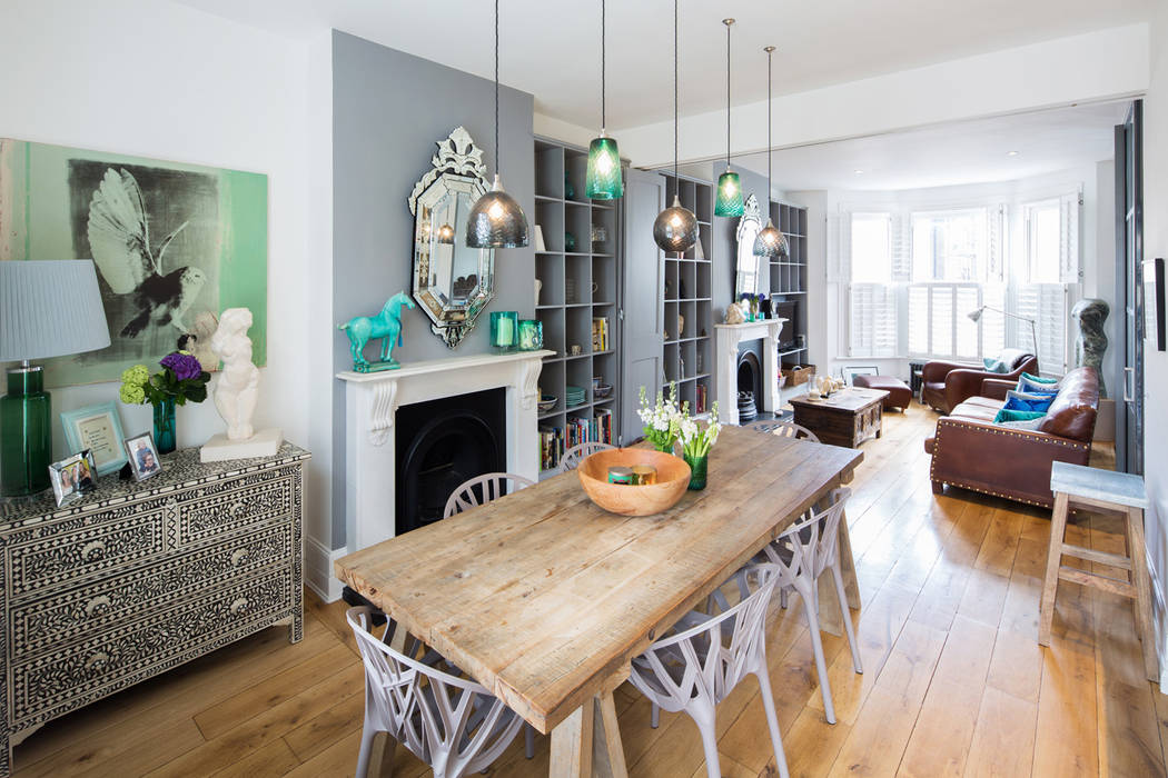 Double height crittall style extension HollandGreen Eclectic style dining room