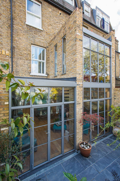 Double height crittall style extension HollandGreen Eclectic style houses