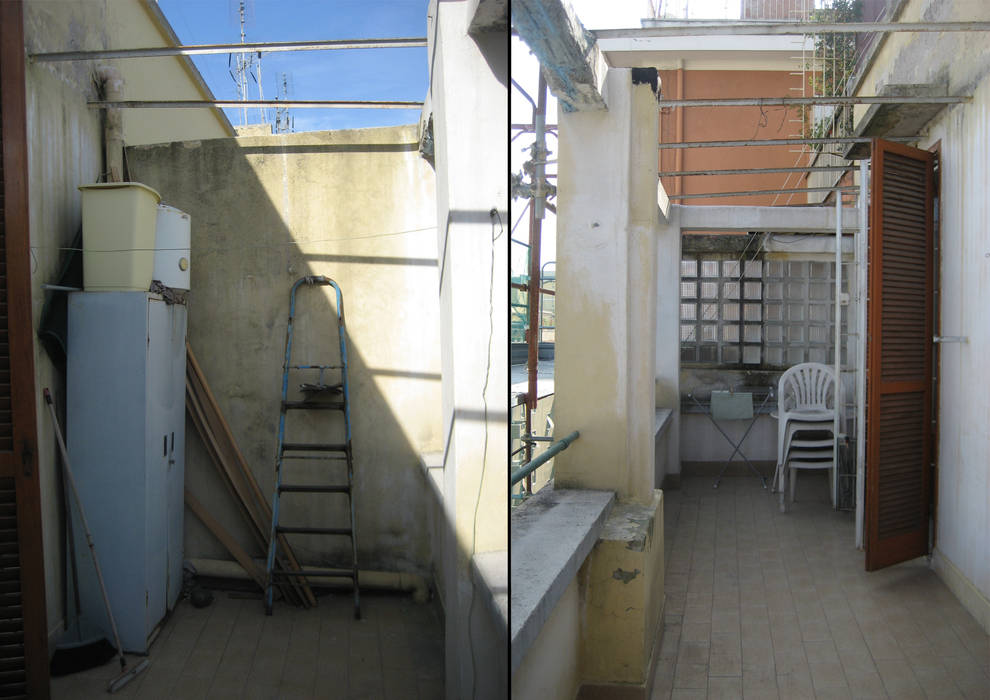 Rinnovamento di un Terrazzo a Roma, EMC2Architetti EMC2Architetti Moderner Balkon, Veranda & Terrasse