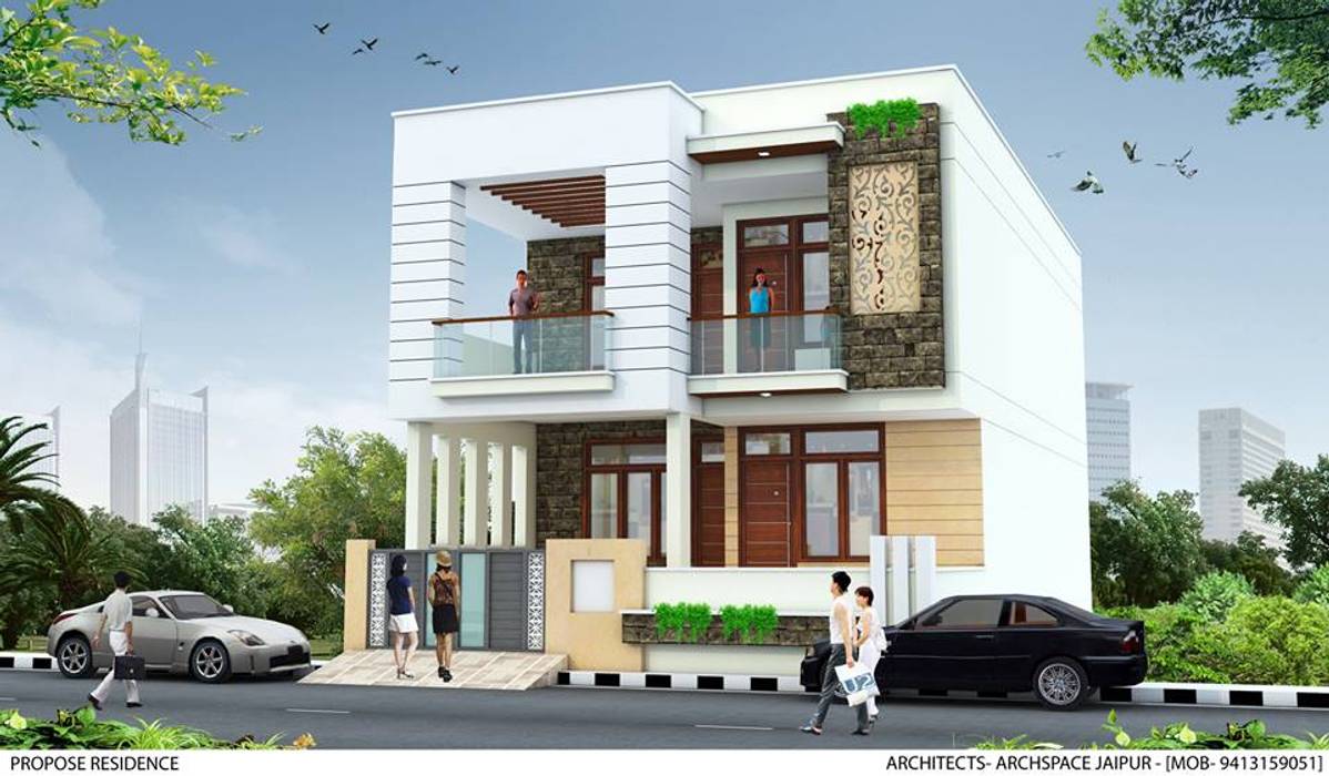 Residential Project, ArchSpace Architects ArchSpace Architects Bungalows Ladrillos