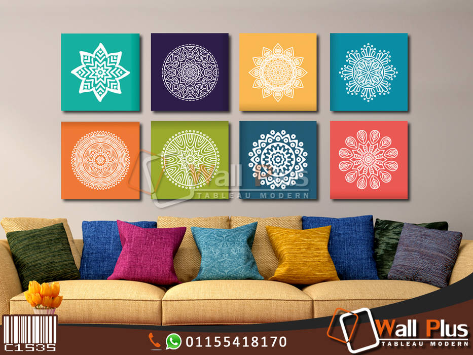 Mandala Pattern , WALL PLUS WALL PLUS Salas de estilo minimalista Tablero DM Accesorios y decoración