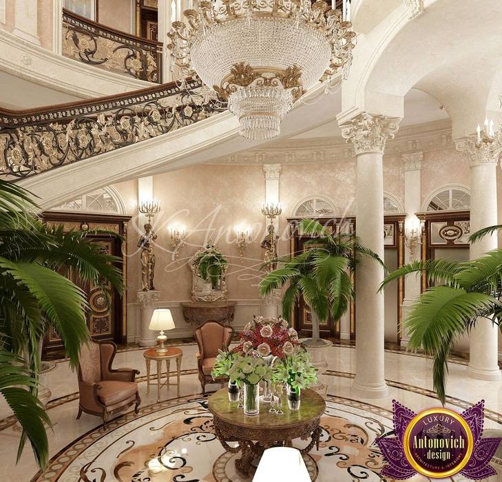 ​ Villa Design in Colombo from Katrina Antonovich, Luxury Antonovich Design Luxury Antonovich Design Pasillos, vestíbulos y escaleras de estilo clásico