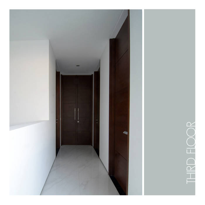 3rd FL corridor studiopapa Koridor & Tangga Minimalis Kayu Wood effect