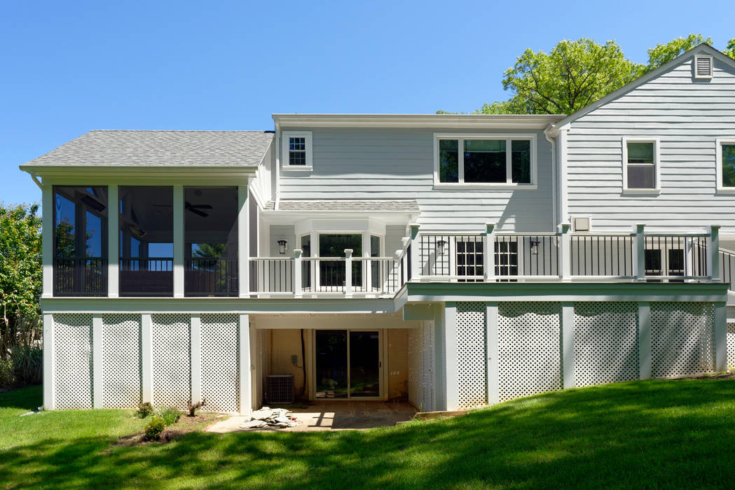 First Floor and Outdoor Living Transformation in Vienna, VA BOWA - Design Build Experts Classic style balcony, veranda & terrace