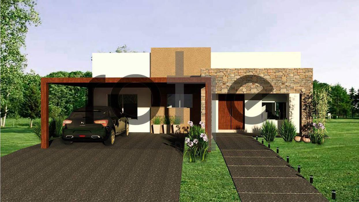 Casa Country Moderna, Rohe Arquitectura+Diseño Rohe Arquitectura+Diseño Detached home اینٹوں