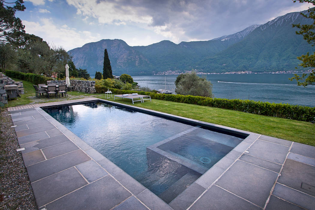 VL piscina_Progetto di una piscina e sistemazione delle aree esterne*, Chantal Forzatti architetto Chantal Forzatti architetto Garden Pool پتھر