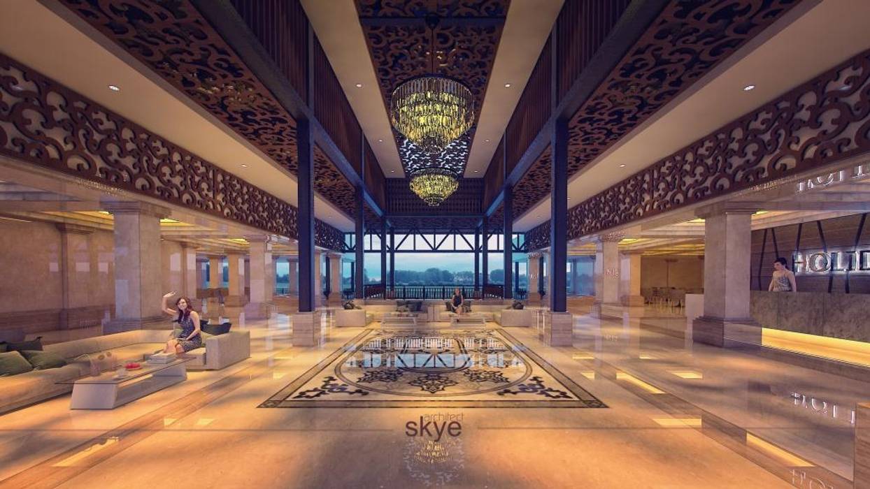 Lobby View Skye Architect Ruang Komersial Granit Hotels