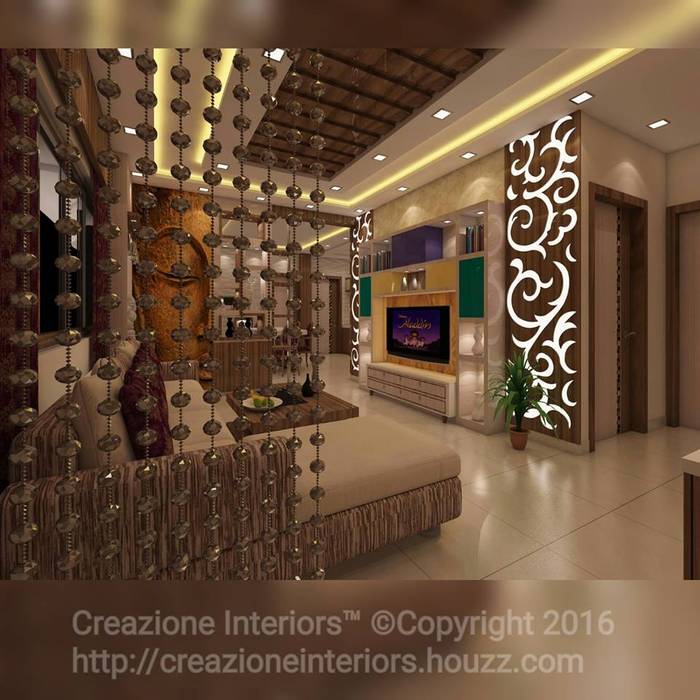 3 BHK Flat Decoration At Avidipta Apartment, Kolkata EM Bypass., Creazione Interiors Creazione Interiors Modern living room