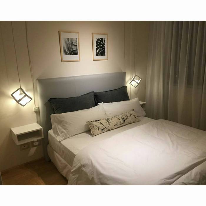 Iluminando departamentos para renta vía Airbnb!, Belmatel Belmatel Dormitorios minimalistas iluminacion,lighting,led,iluminación LED,cube,airbnb,belgrano,Ilumninación