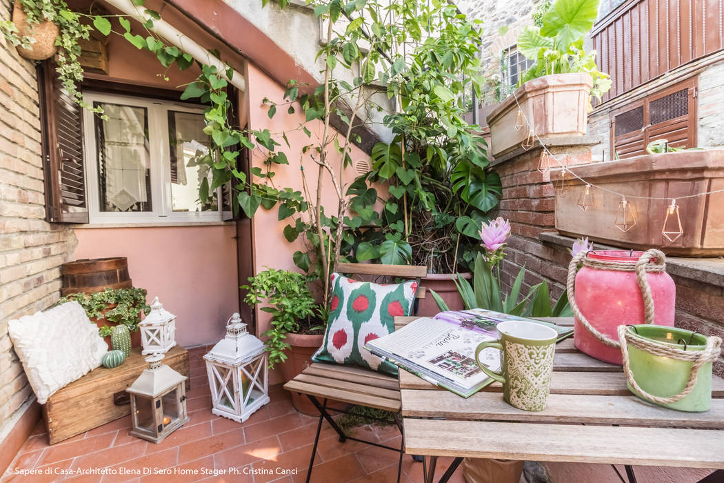 Centro Storico Boho, Sapere di Casa - Architetto Elena Di Sero Home Stager Sapere di Casa - Architetto Elena Di Sero Home Stager Ausgefallener Balkon, Veranda & Terrasse