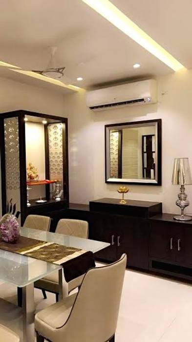 Mystic Moods,Pune, H interior Design H interior Design Modern dining room Picture frame,Mirror,Furniture,Property,Table,Building,Wood,Interior design,Lighting,Living room