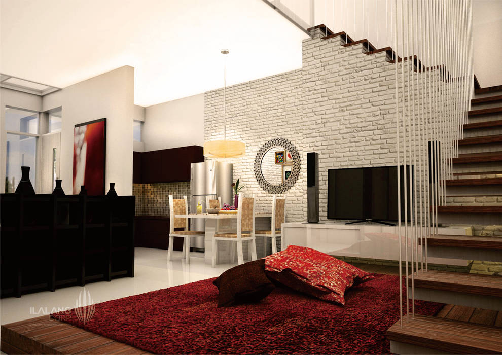 living room ilalangcorp Ruang Keluarga Modern