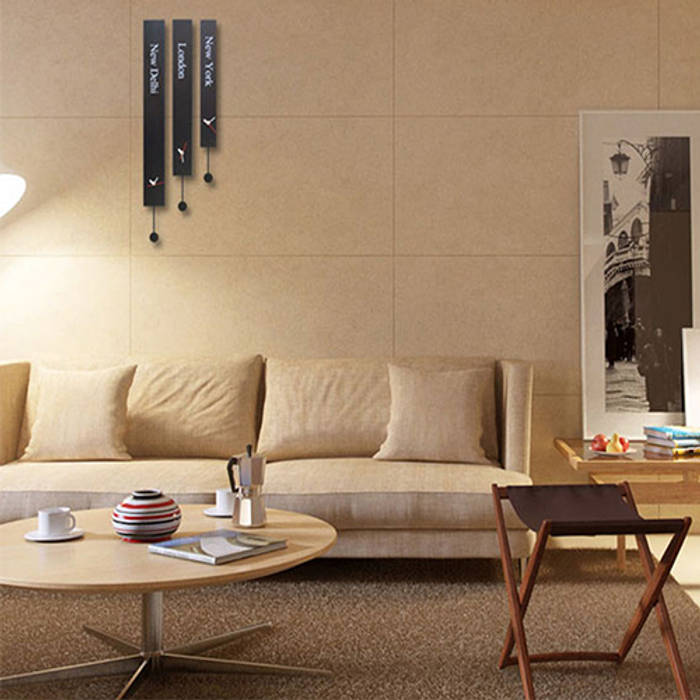 Living Room Wall Styling, Just For Clocks Just For Clocks Salones de estilo moderno Metal Accesorios y decoración