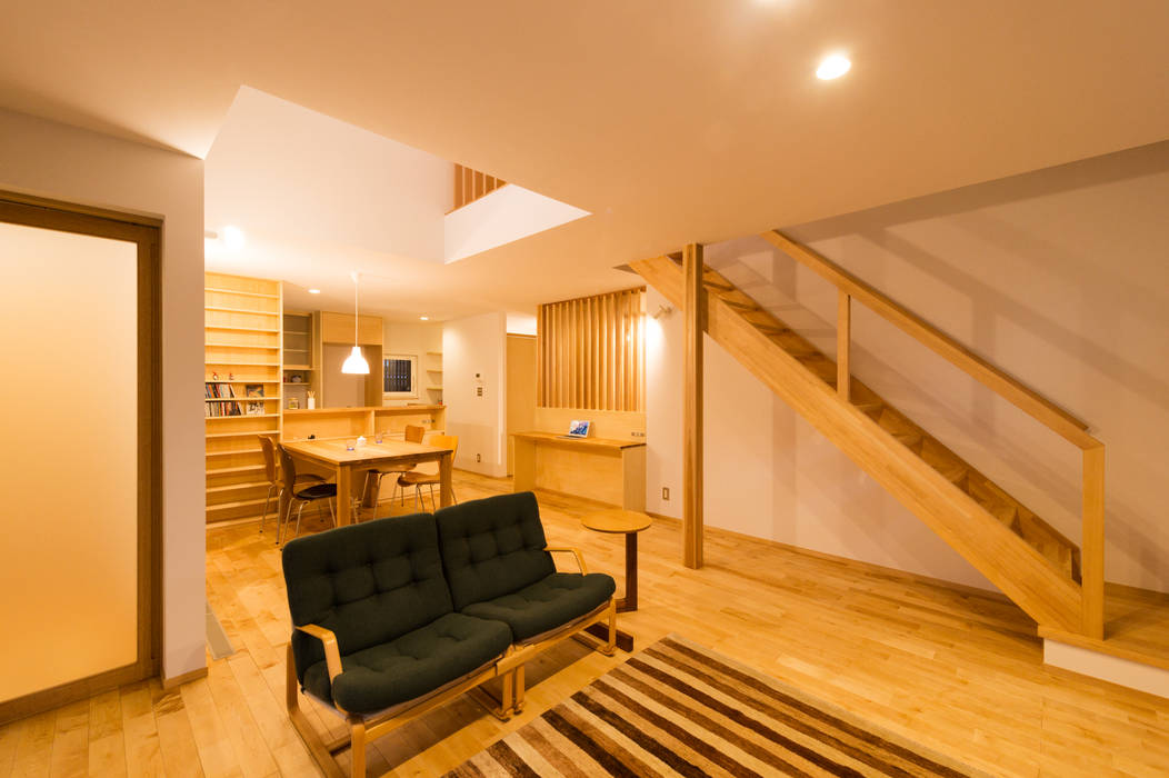 五泉の家, 株式会社山口工務店 株式会社山口工務店 Modern living room Wood Wood effect