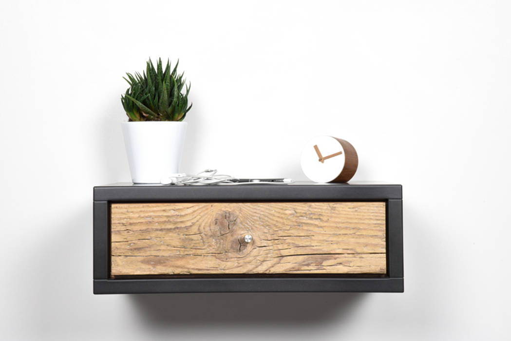 Floating bedside with drawer/ nightstand/ Ebanisteria Cavallaro Camera da letto moderna Legno massello Variopinto bedside,bedside whit drawer,floating bedside,side table,floating shelf,scandinavian design,Comodini