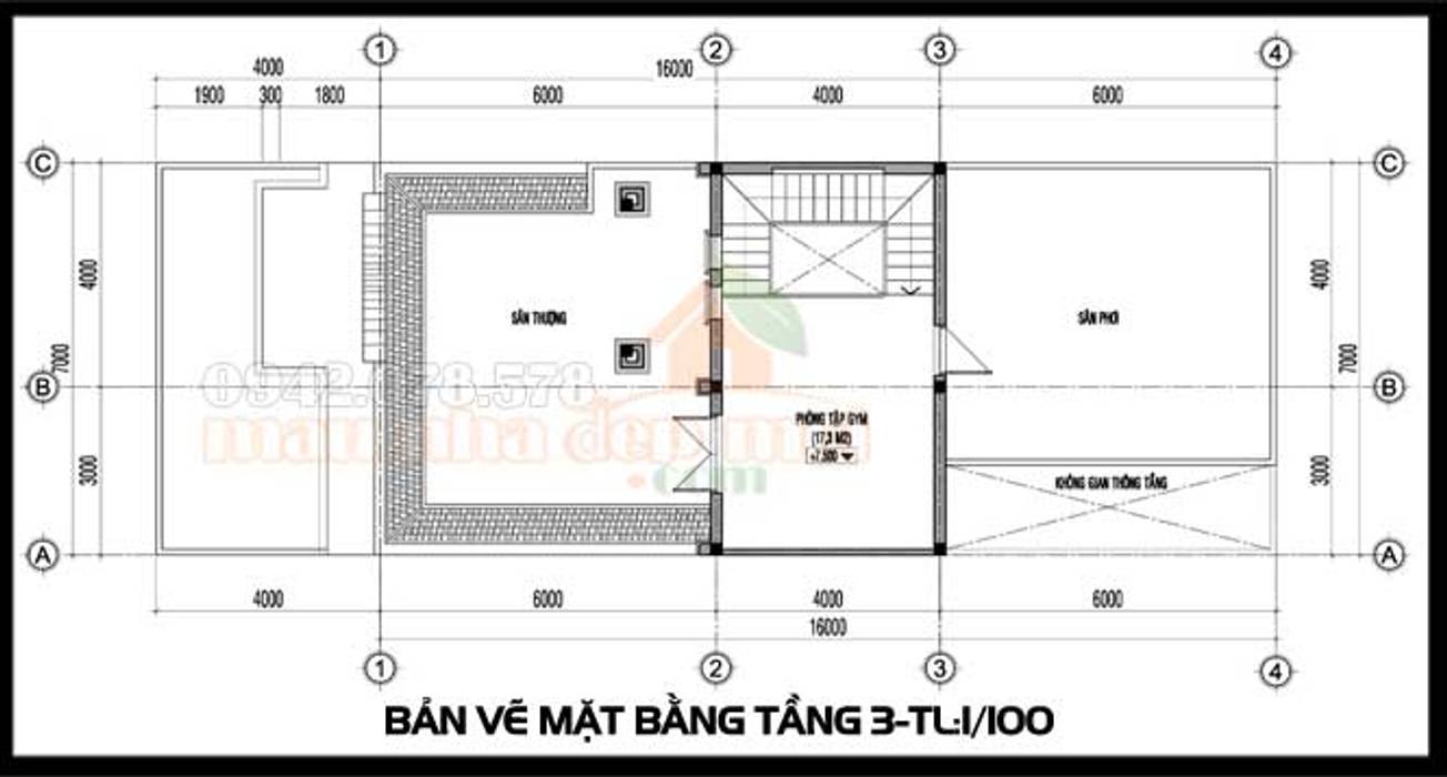 Bản vẽ phương án tầng 3 Công ty TNHH TKXD Nhà Đẹp Mới Biệt thự