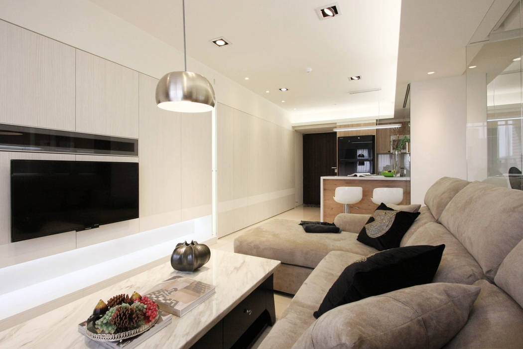 Open House / Kaohsiung, 陳府設計 Chenfu Design 陳府設計 Chenfu Design Minimalist living room