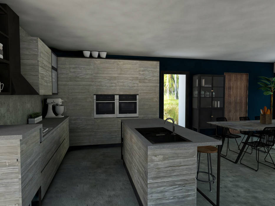 Progetto casa a Manila - Filippine, StudioExNovo StudioExNovo مطبخ خشب Wood effect