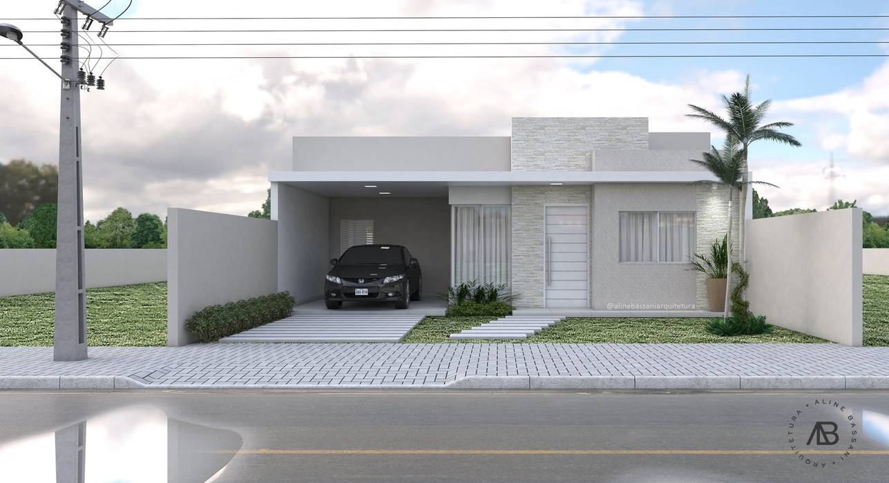 Projeto Arquitetônico Residencial, Aline Bassani Arquitetura Aline Bassani Arquitetura Detached home