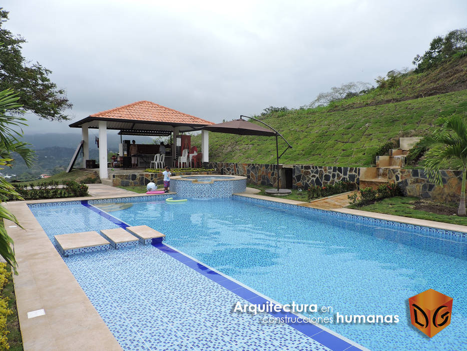 PISCINA DG ARQUITECTURA COLOMBIA Piscinas de jardín Azulejos