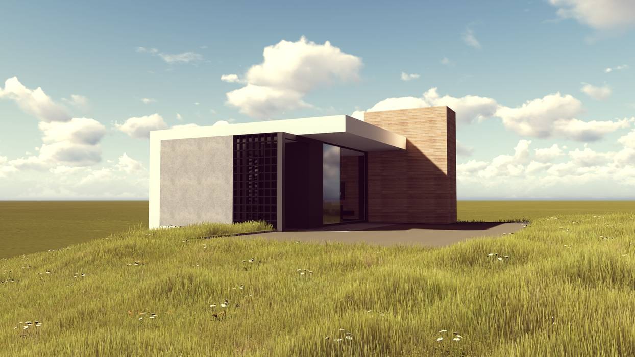 PROJETO PINHA CARMIN - Casa com 58m², FABIO LAVIN Arquitetura FABIO LAVIN Arquitetura Casas minimalistas