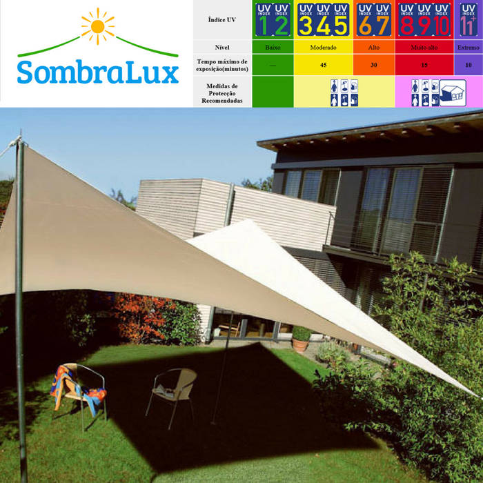 Toldo Modelo Vela homify Jardins de fachadas de casas de madeira e plástico toldo vela