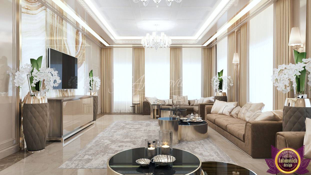 ​Living room design in Nairobi from Katrina Antonovich, Luxury Antonovich Design Luxury Antonovich Design Moderne Wohnzimmer