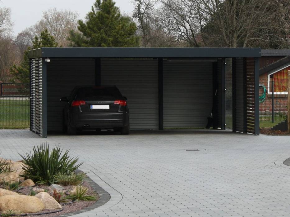 Carport Mit Gerateraum Aus Stahl Und Metall Mit Holz Von Carport