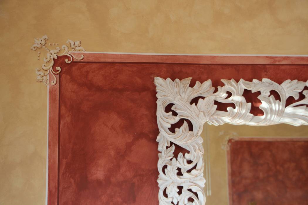 Pannello decorativo Colori nel Tempo - decorazioni pittoriche Soggiorno classico velatua,decorazione pareti,pittura a velatura,decorazione interni,decoratore Genova,colori,decorare