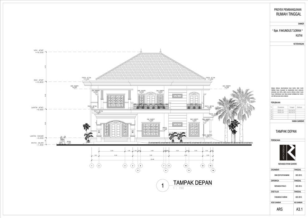 Rumah Tinggal Mr. Fakundus Tjoran, Kutai Kartanegara, Kaltim Artisia Studio