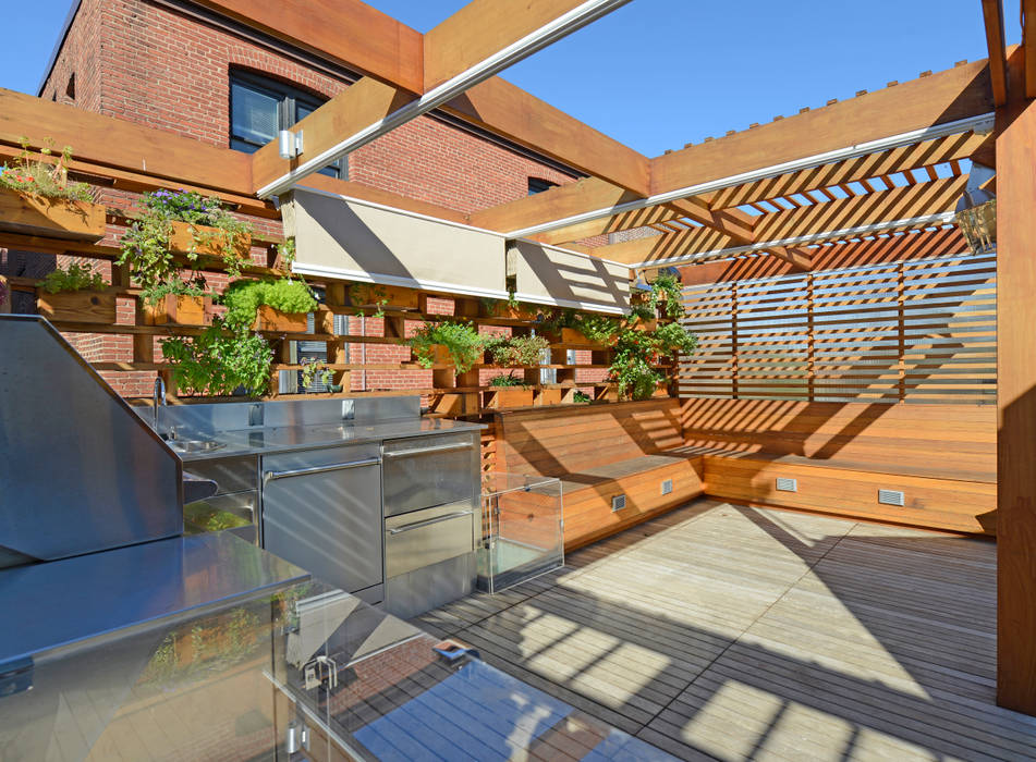 DC Roof Deck, ARCHI-TEXTUAL, PLLC ARCHI-TEXTUAL, PLLC Modern style balcony, porch & terrace