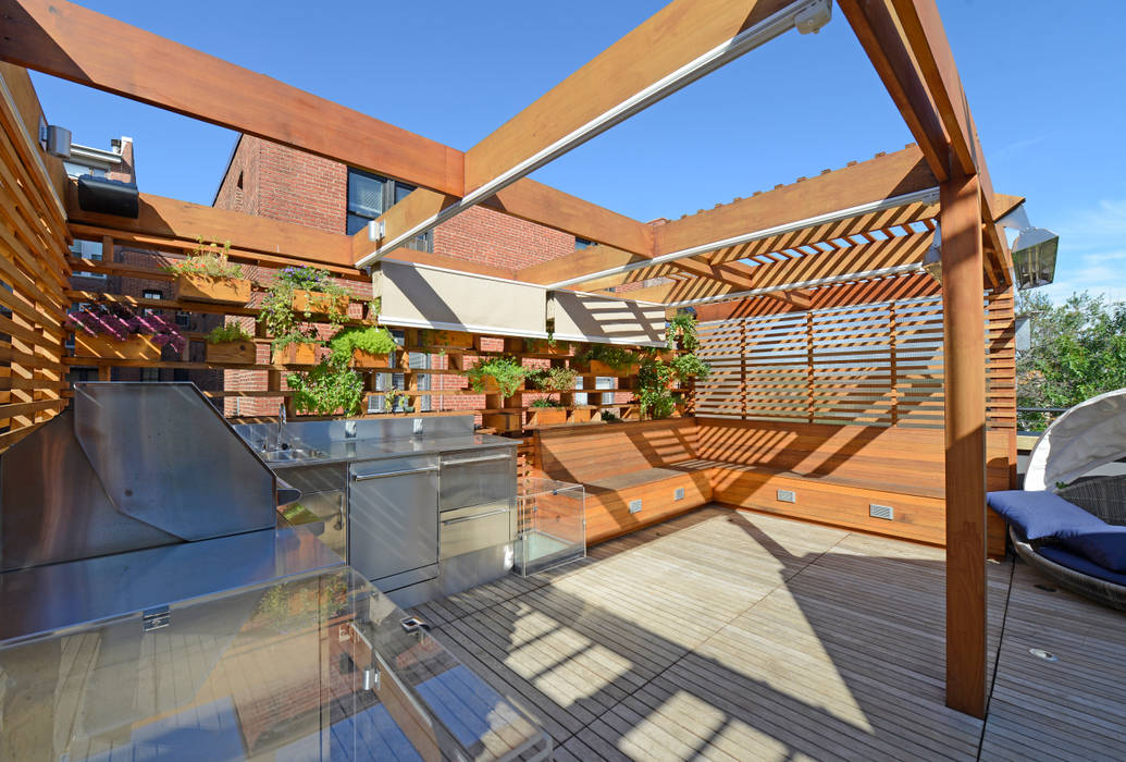 DC Roof Deck, ARCHI-TEXTUAL, PLLC ARCHI-TEXTUAL, PLLC Modern style balcony, porch & terrace