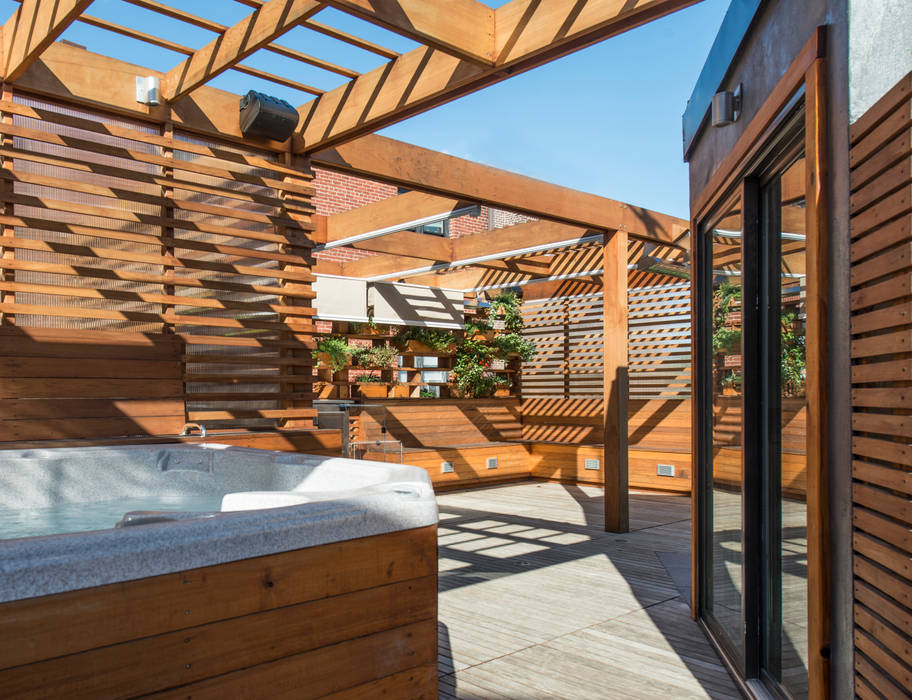 DC Roof Deck, ARCHI-TEXTUAL, PLLC ARCHI-TEXTUAL, PLLC Moderner Balkon, Veranda & Terrasse