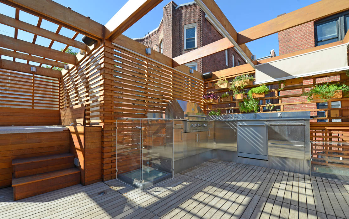 DC Roof Deck, ARCHI-TEXTUAL, PLLC ARCHI-TEXTUAL, PLLC Balkon, Beranda & Teras Modern