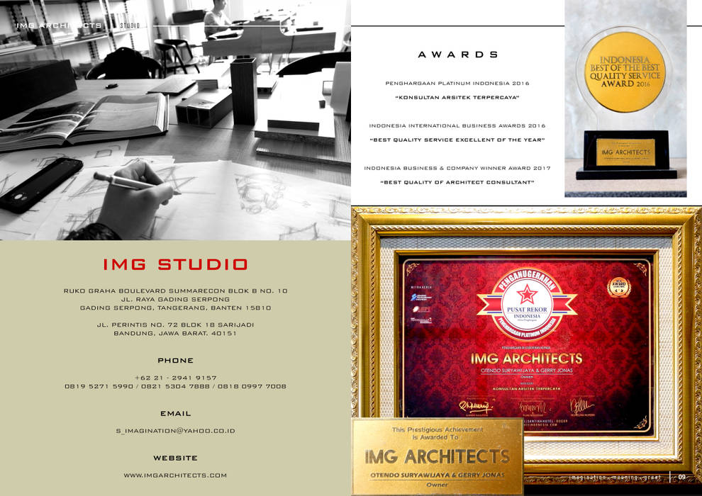 COMPANY PROFILE - AWARDS IMG ARCHITECTS Ruang Komersial ARCHITECT,ARCHITECTURE,PROJECT,COMMERCIAL,RESIDENTIAL,HOSPITALITY,Gedung perkantoran