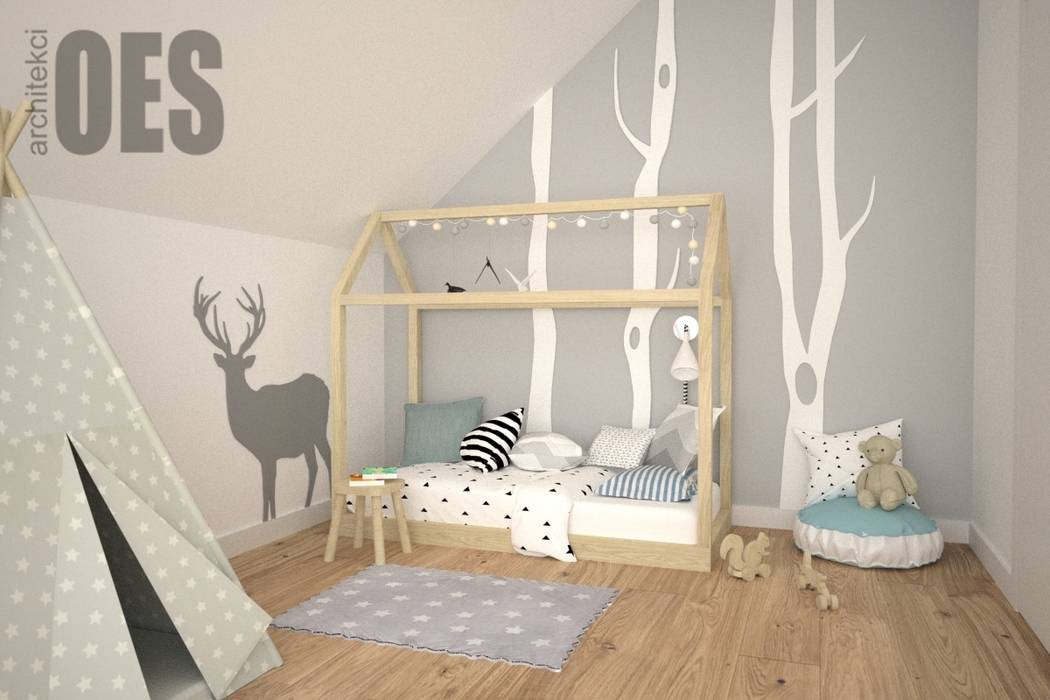 Pokój dla dziecka w stylu skandynawskim, OES architekci OES architekci Nursery/kid’s room Wood Wood effect