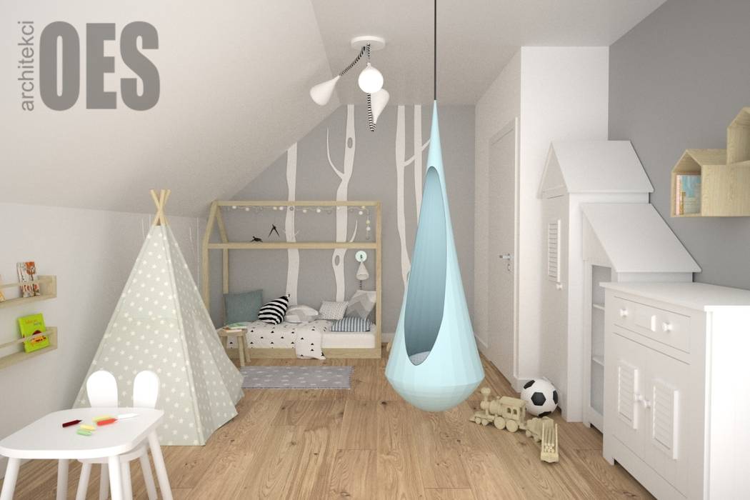 Pokój dla dziecka w stylu skandynawskim, OES architekci OES architekci ห้องนอนเด็ก ไม้ Wood effect