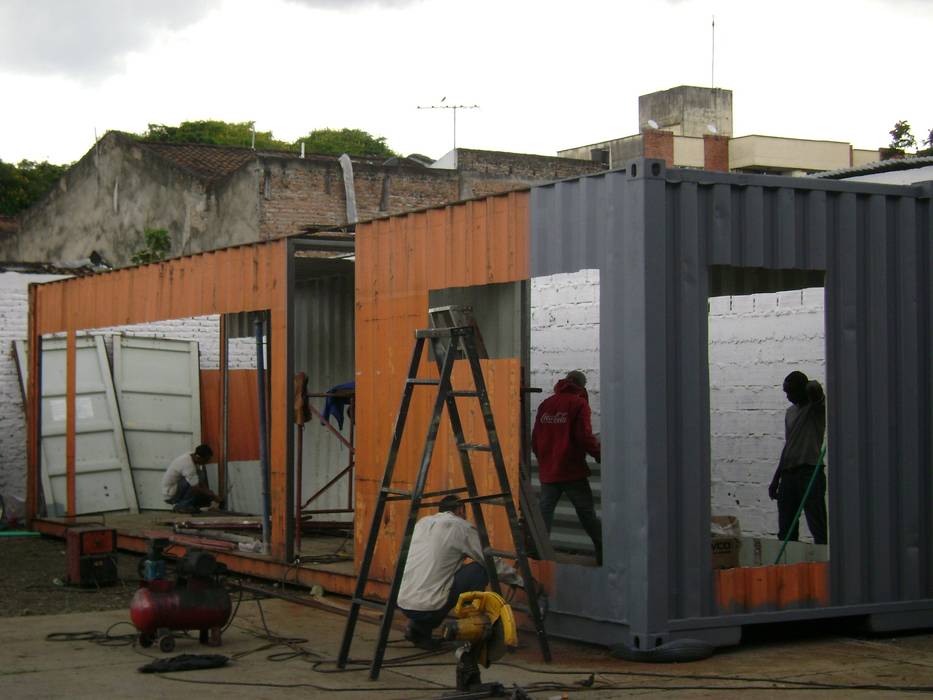 Proceso de pintura Home Box Arquitectura Casas prefabricadas