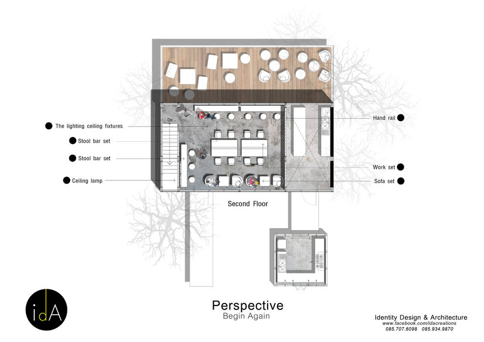 ร้านกาแฟ Begin Again, Identity Design & Architecture Part.,Ltd Identity Design & Architecture Part.,Ltd เรือนกระจก