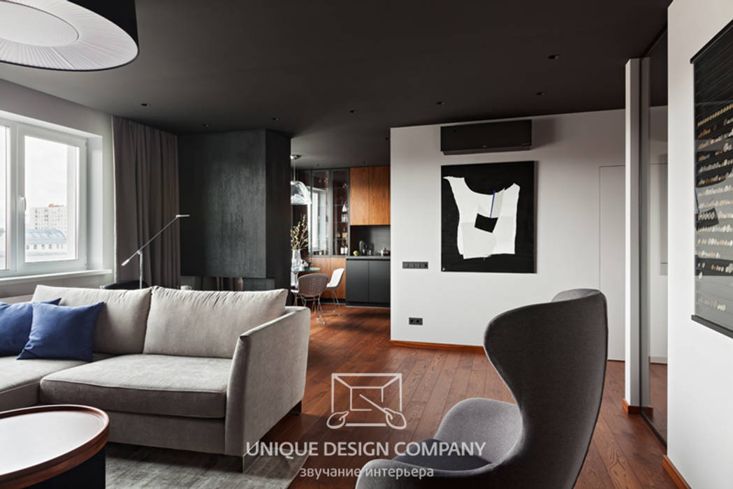 Apartment on Filimonova street Minsk, Unique Design Company Unique Design Company Modern Living Room
