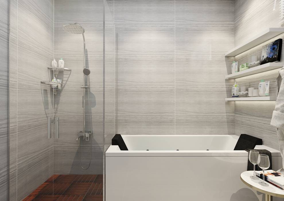 Banyo PRATIKIZ MIMARLIK/ ARCHITECTURE Modern Banyo Seramik küvet,modern küvet,duş