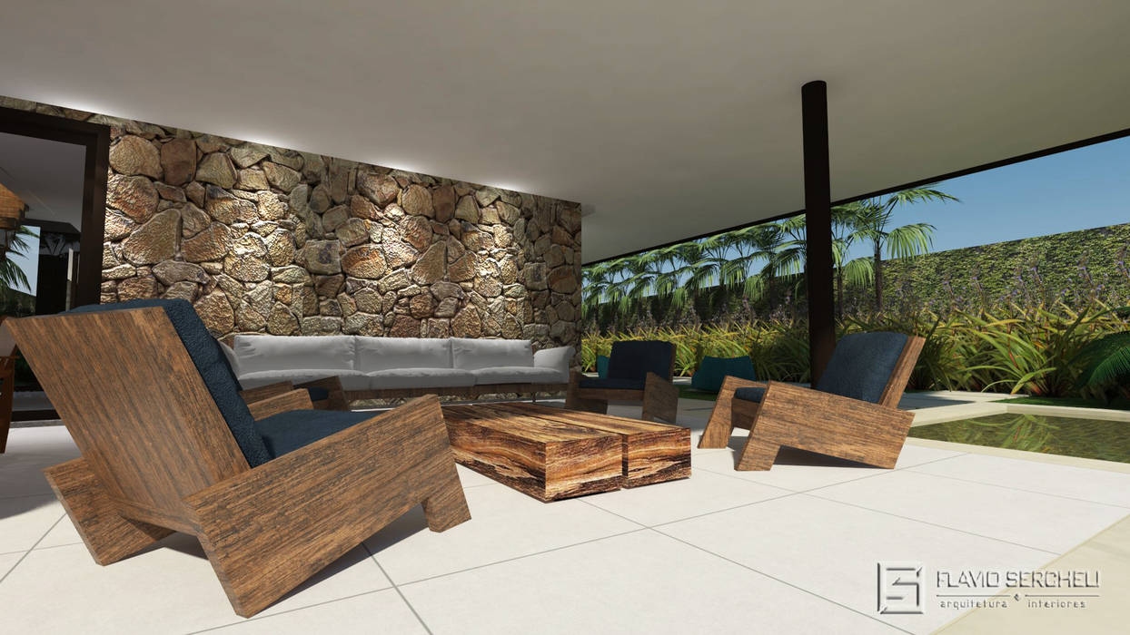 Residencia TB, Assis Sercheli Arquitetura Assis Sercheli Arquitetura Terrace house Stone