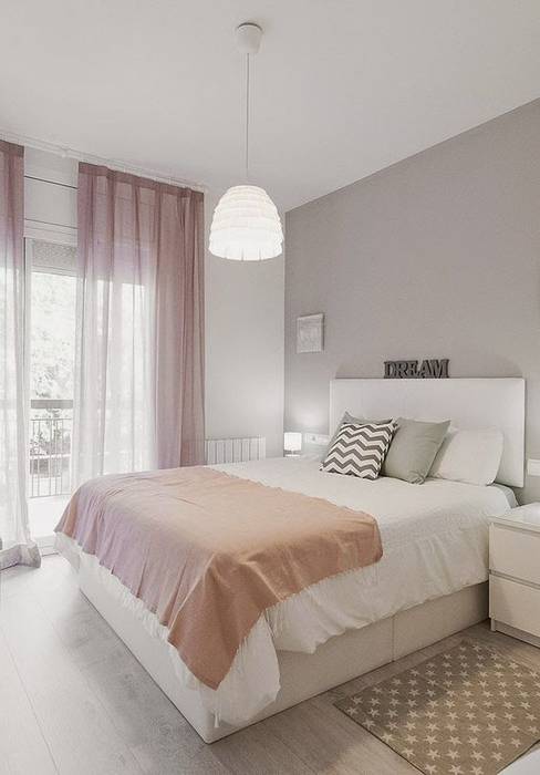 Inspiración para dormitorio, Vero Capotosto Vero Capotosto Dormitorios modernos: Ideas, imágenes y decoración cama,cuarto,cortinas,colores,pink,room,bed,courtain,neutro,Decoración y accesorios