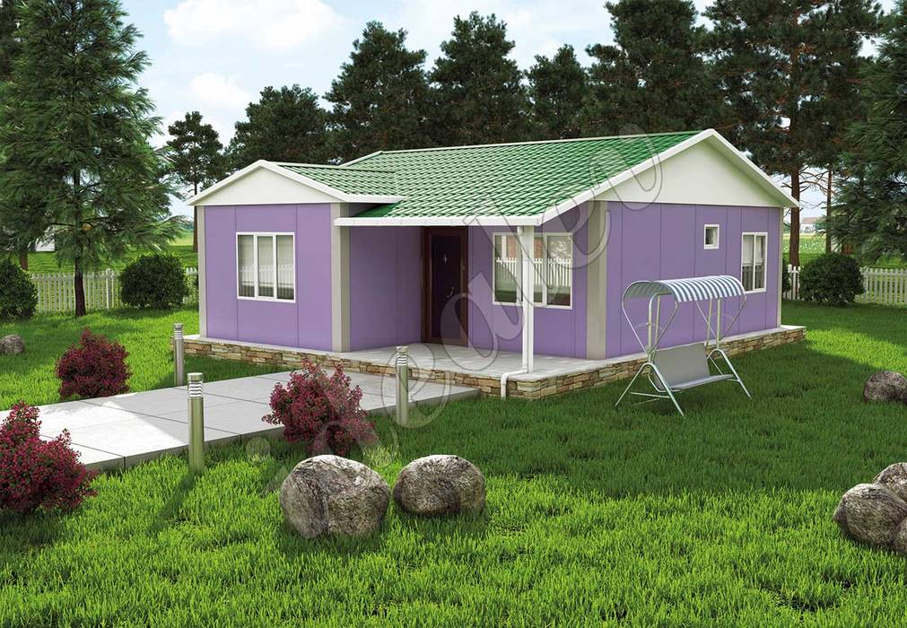 68 m² Prefabrik Ev Görüntüsü homify Prefabricated home OSB prefabrik ev 68,prefabrik ev