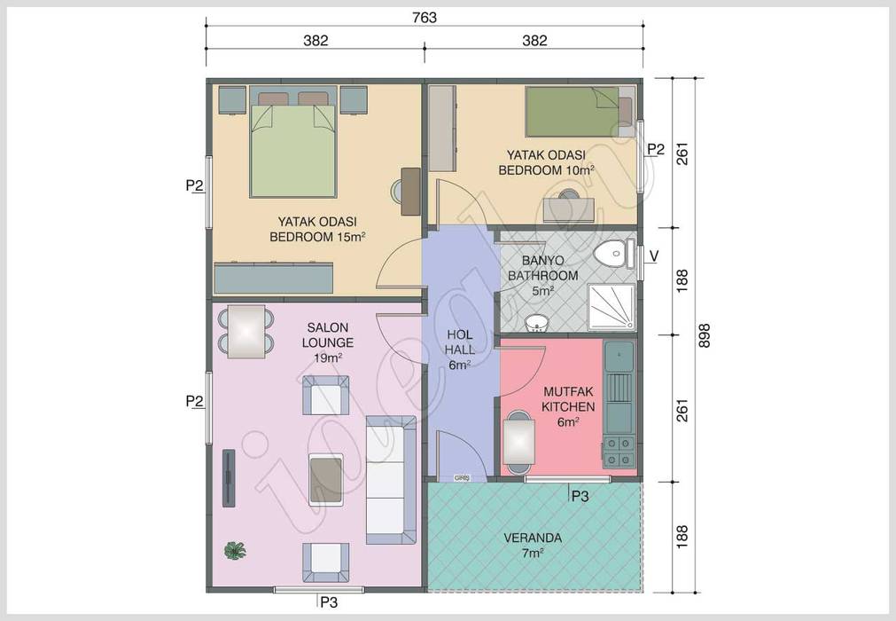 homify Casas prefabricadas Tableros de virutas orientadas