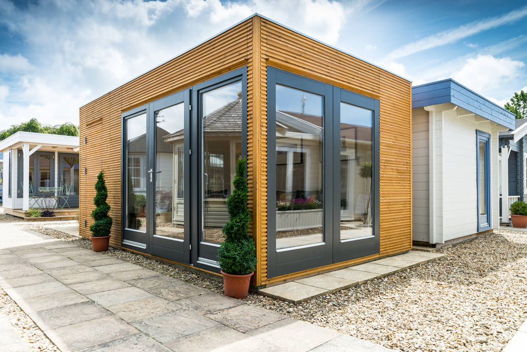 Linea contemporary garden room with storage Garden Affairs Ltd Garden Shed Wood Wood effect garden offices,garden room,garden building,garden storage,contemporary