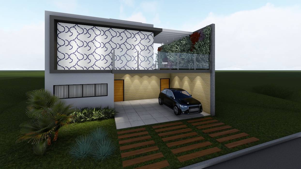 Residência A+B, Whill Barros Arquitetura e Design Whill Barros Arquitetura e Design Townhouse Tiles