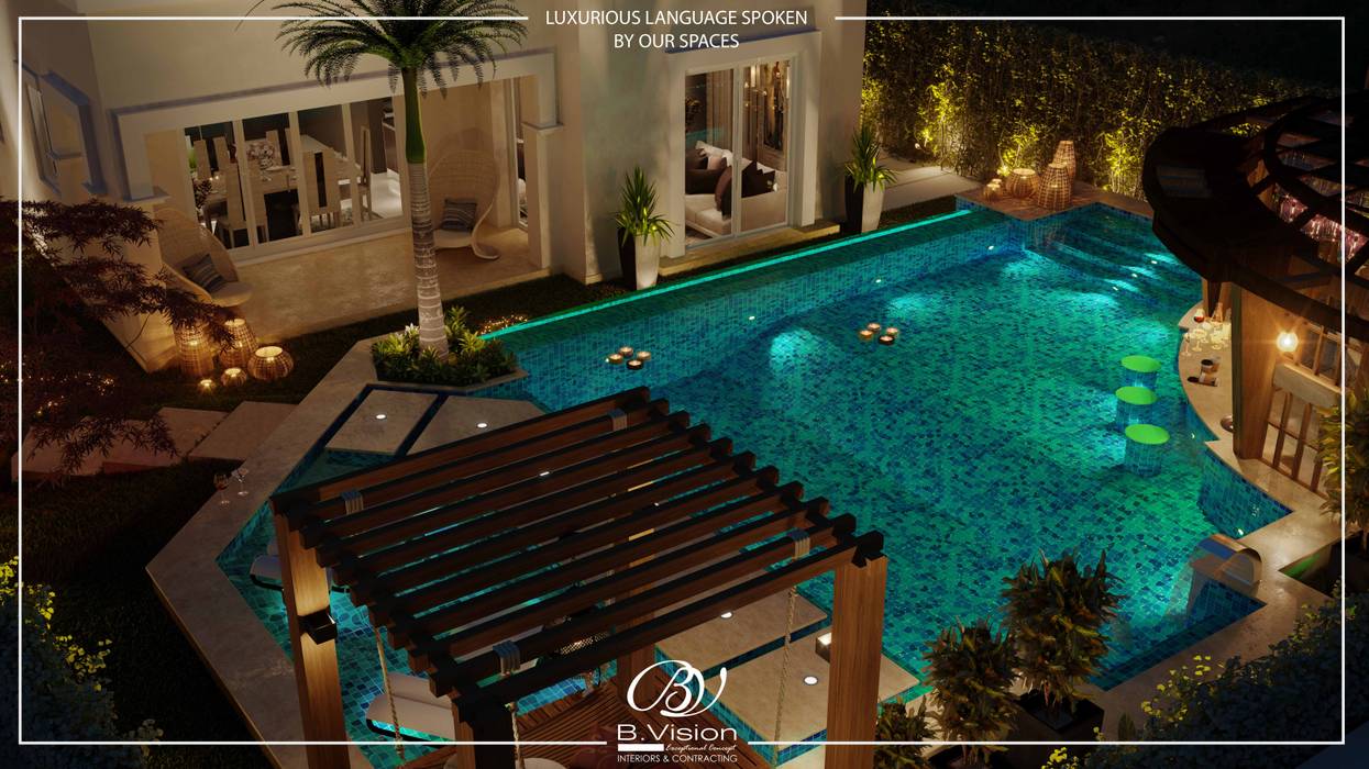 Pool with Landscape Bvision Interiors مسبح