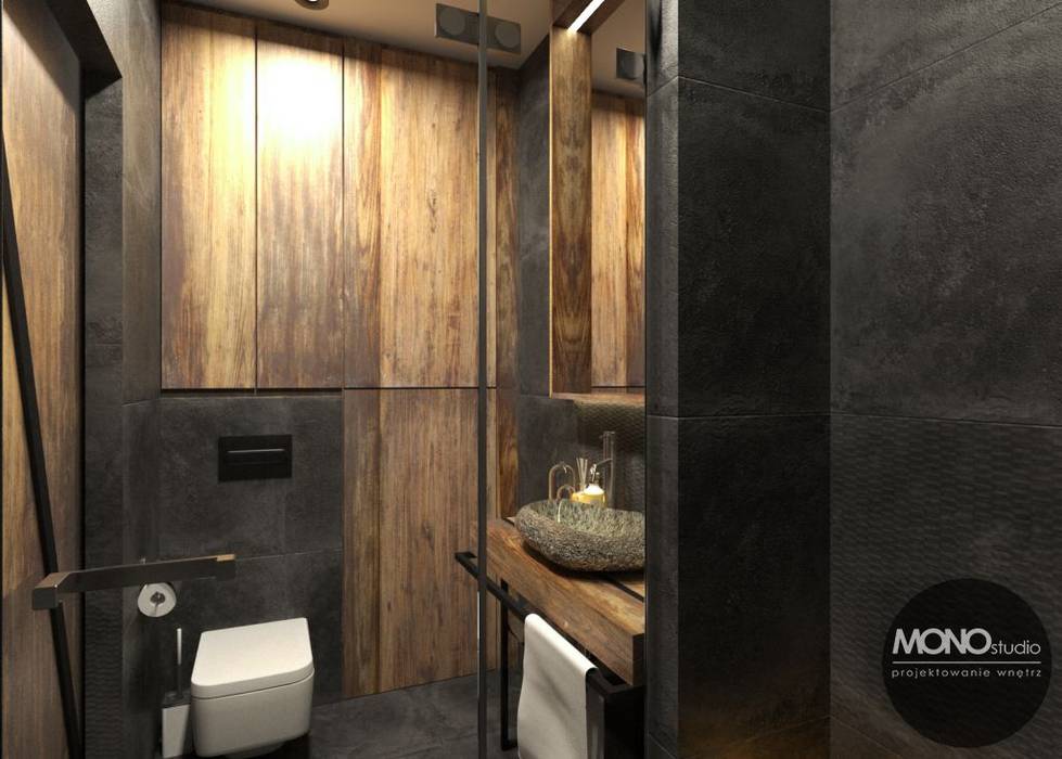 Połączenie stylu industrialnego i skandynawskiego, MONOstudio MONOstudio Baños de estilo industrial