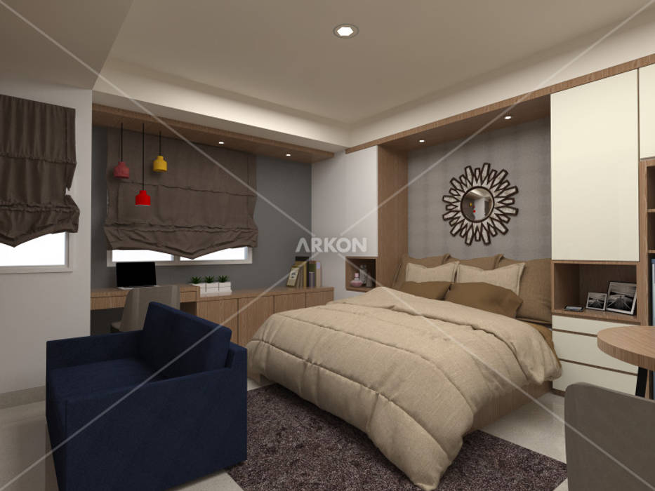 3D Apartment Trivium Terace, Cikarang Bekasi, ARKON ARKON Kamar Tidur Minimalis Beds & headboards